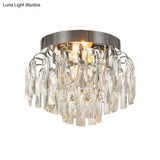 Modern Crystal Rectangles Flushmount Ceiling Light In Nickel/Gold