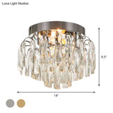 Modern Crystal Rectangles Flushmount Ceiling Light In Nickel/Gold