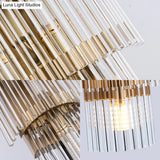 Modern Crystal Rod Tiered Sconce Light - 2/3 Lights Gold Wall Mounted Dining Room Lighting
