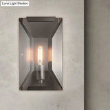Modern Crystal Sconce Light: Black Wall Mounted Fixture For Corridors - 1 Head Rectangle Shape