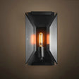 Modern Crystal Sconce Light: Black Wall Mounted Fixture For Corridors - 1 Head Rectangle Shape