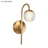 Modern Crystal Spherical Wall Sconce With Gold Finish For Great Room Lighting