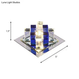 Modern Crystal Square Led Flushmount Light For Corridors