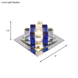 Modern Crystal Square Led Flushmount Light For Corridors
