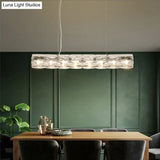Modern Crystal Tube Island Light With 6/8 Bulb Suspension - Clear And Stylish