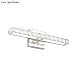 Modern Crystal Vanity Light: Silver/Champagne Linear Wall Sconce With 1 Light In Warm/White For