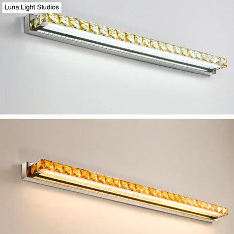 Modern Crystal Vanity Wall Light - Rectangular Luxury Style Single Fixture