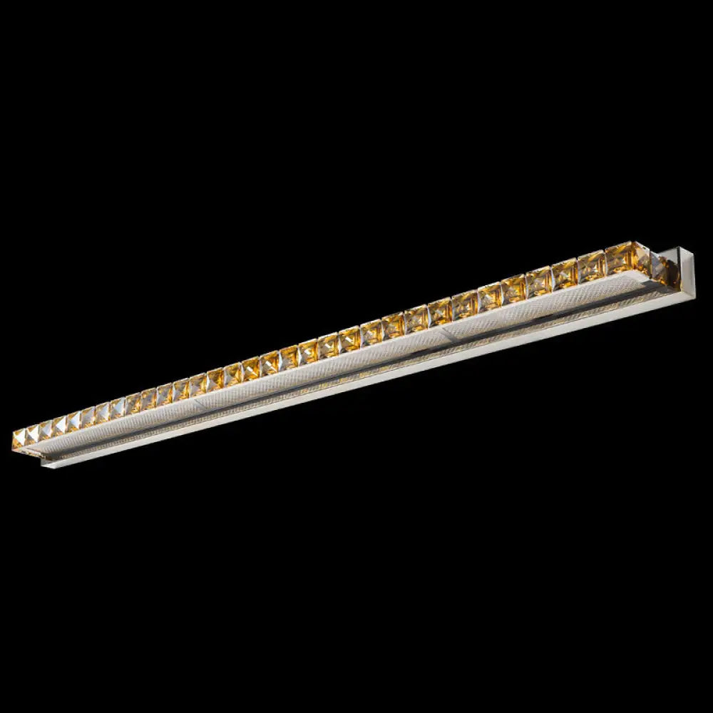 Modern Crystal Vanity Wall Light - Rectangular Luxury Style Single Fixture Gold / 44.5 White