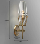 Modern Crystal Wall Lights Personality Villa Hotel Copper Lamps
