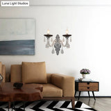 Modern Crystal Wall Sconce With Silver Candle Design - Ideal For Bedroom Lighting