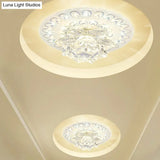 Modern Crystal White Flower Led Ceiling Light - Warm/White Flushmount