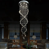 Modern Crystal White Led Pendant Light With Spiral Waterfall Design - 6 Heads