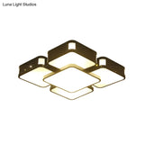 Modern Cube Flush Mount Lamp - 22’/38’/47’ Acrylic Led Ceiling Light In Black/White
