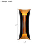Modern Curl Sconce Light - 13/21/30 Height 2-Light Metallic Indoor Wall Lighting In Black