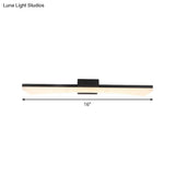 Modern Curved Led Vanity Light Fixture - Black Bathroom Sconce With Acrylic Cover Warm/White