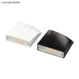 Modern Curved Sconce Wall Light: Metal Led 5.5/10 Width Black/White Living Room Lamp