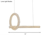 Modern Cut Crystal Led Brass Ceiling Light - Circular Island Lamp 12/16 Wide