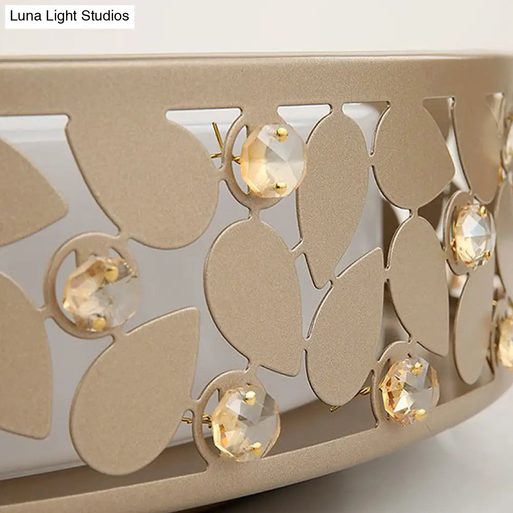 Modern Cylindrical Crystal Led Ceiling Light With Remote Dimming And Color Changing - Perfect For
