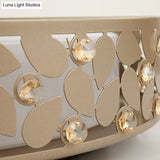 Modern Cylindrical Crystal Led Ceiling Light With Remote Dimming And Color Changing - Perfect For