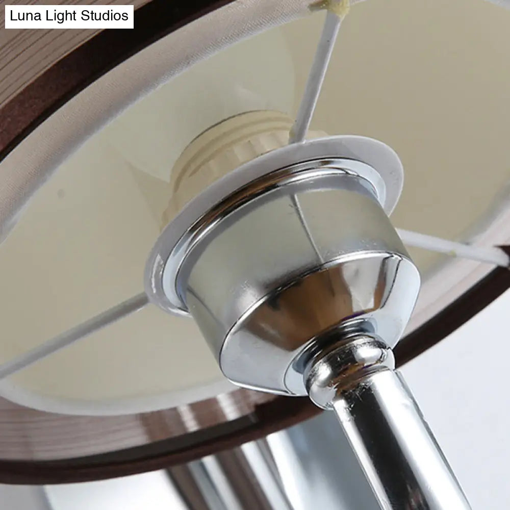 Modern Cylindrical Fabric Shade Wall Sconce - Stylish 1/2-Light Hallway Fixture With Chrome Finish