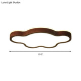 Modern Dark Brown Cloud Ceiling Lamp With Led Acrylic Flush Mount Lighting - 19.5’/25’ Width