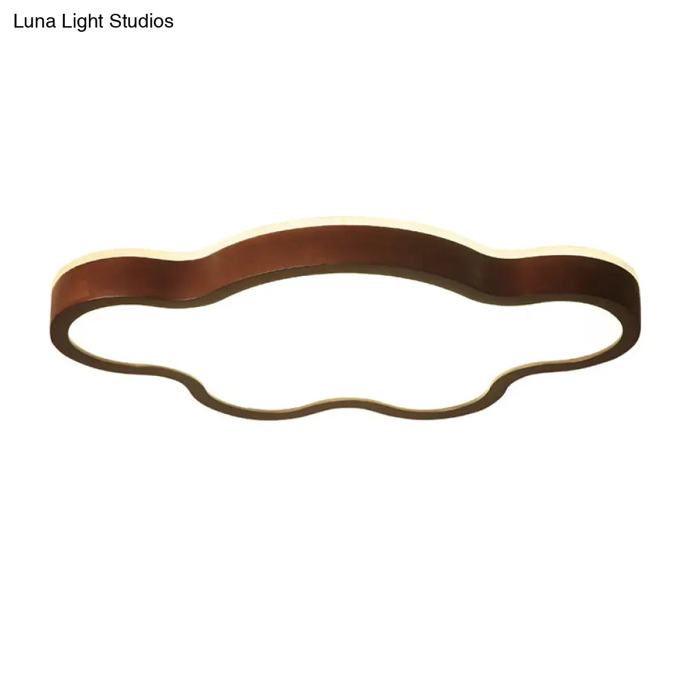 Modern Dark Brown Cloud Ceiling Lamp With Led Acrylic Flush Mount Lighting - 19.5’/25’ Width