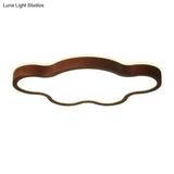 Modern Dark Brown Cloud Ceiling Lamp With Led Acrylic Flush Mount Lighting - 19.5’/25’ Width