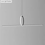 Modern Designer Line Art Pendant Ceiling Light With Led Island Lighting For Dining Room Black