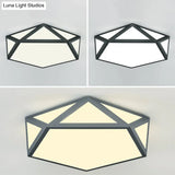 Modern Diamond Flush Mount Ceiling Light - Acrylic Fixture For Living Room
