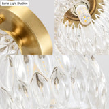 Modern Dimpled Crystal Flush Mount Ceiling Light For Corridor - 1 Brass Fixture