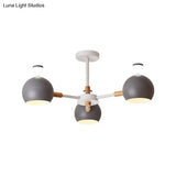 Modern Dome Hanging Pendant Light With 3 Lights For Dining Room - Iron Ceiling Fixture