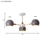 Modern Dome Hanging Pendant Light With 3 Lights For Dining Room - Iron Ceiling Fixture