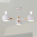 Modern Dome Hanging Pendant Light With 3 Lights For Dining Room - Iron Ceiling Fixture