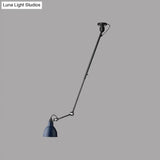 Modern Dome Pendant Lamp With Articulating Arm - Black/Gray Ceiling Light For Kitchen
