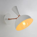 Modern Dome Sconce: Wall Mounted Metal Lighting With Rotating Node Black/White White