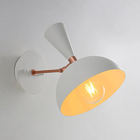 Modern Dome Sconce: Wall Mounted Metal Lighting With Rotating Node Black/White White