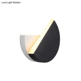 Modern Double Semicircle Led Wall Lamp Sconce Black And White