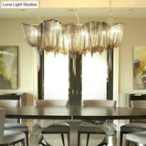 Modern Draped Chains Led Chandelier Light Fixture For Dining Room