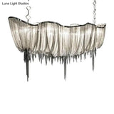 Modern Draped Chains Led Chandelier Light Fixture For Dining Room