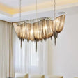 Modern Draped Chains Led Chandelier Light Fixture For Dining Room Gold