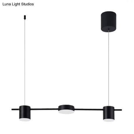 Modern Drum Aluminum Island Pendant Ceiling Light Fixture In Black/Gold With Warm/White Lighting