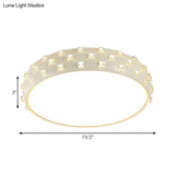 Modern Drum Ceiling Light With Crystal Square - White & Led Flush Lamp For Bedroom
