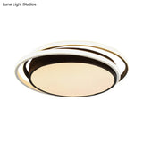 Modern Drum Flush Ceiling Light With Acrylic Diffuser - Integrated Led Black/White Ideal For