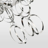 Modern Drum Flush Mount Ceiling Light 4/5 Lights Metal Ring With White Fabric Shade 19.5’/23.5’ W