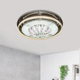Modern Drum Led Flush Ceiling Light With Clear Crystal Draping - 23.5’/31.5’ Wide Stainless -