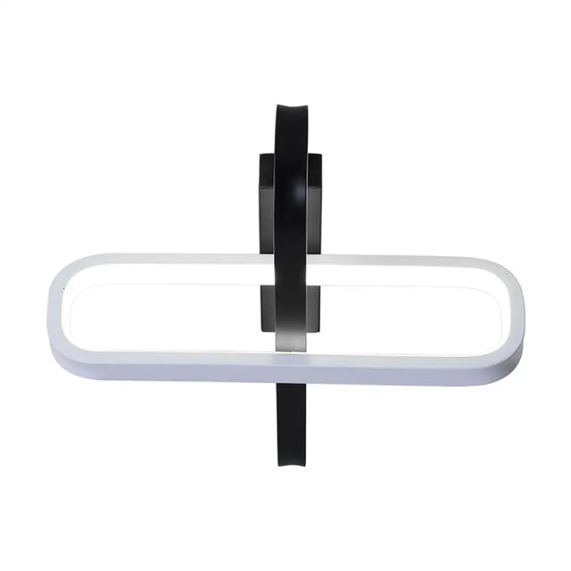 Modern Dual Oblong Flush Mount Led Ceiling Light In Black Warm/White