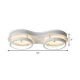 Modern Dual Round Led Ceiling Lamp - Minimal White Acrylic Flush Mount Light Fixture In Warm/White