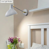 Modern Duckbill Sconce In Metallic Black/Grey - 1 Light Wall Lamp For Living Room