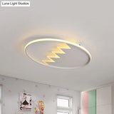 Modern Eggshell Ceiling Mount Light: Stylish Metal Lamp For Child Bedroom