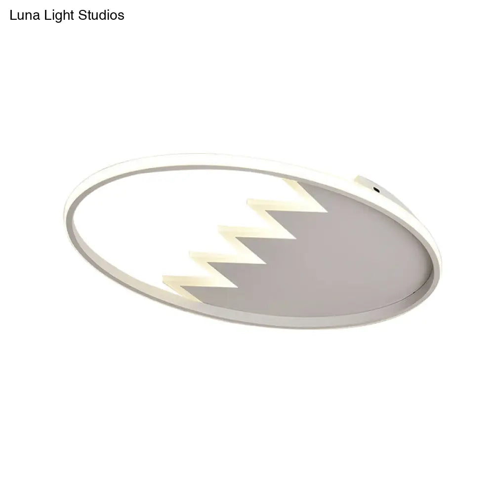 Modern Eggshell Ceiling Mount Light: Stylish Metal Lamp For Child Bedroom